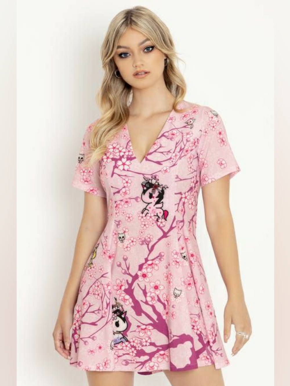 Blackmilk Tokidoki Cherry Blossom Evil V Dress